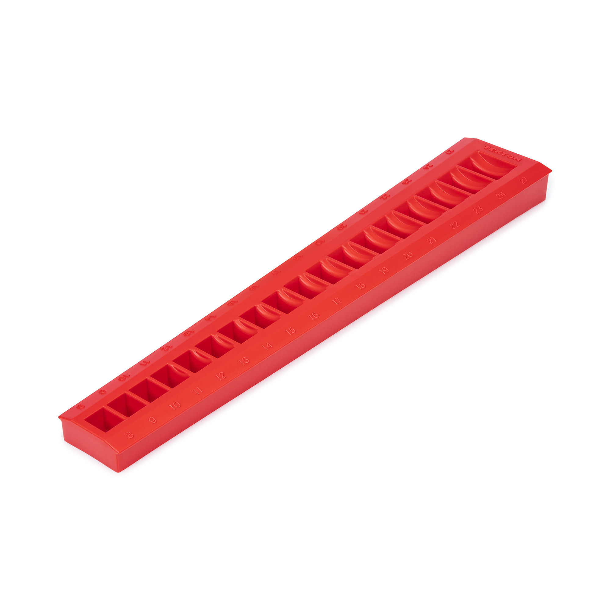 TEKTON 18-Tool 3/8 Inch Drive Flare Nut Crowfoot Wrench Organizer Rack, Red (8 - 27 mm) | ORG25218